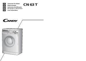 Manual Candy CN 63 TRU-03S Máquina de lavar roupa