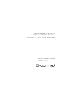 Manual Kleenmaid RHGV90 Cooker Hood