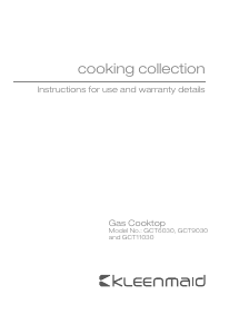Handleiding Kleenmaid GCT6030 Kookplaat