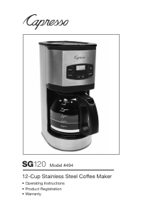 Manual Capresso 494 Coffee Machine