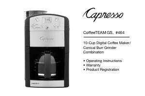 Manual Capresso 464 Coffee Machine