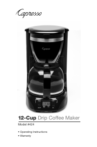 Manual Capresso 424 Coffee Machine