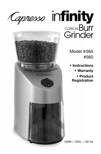Bruksanvisning Capresso 565 Kaffekvarn