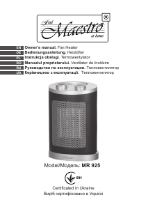 Manual Maestro MR925 Heater