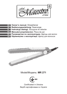 Manual Maestro MR271 Hair Straightener