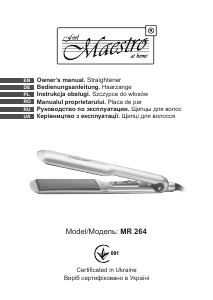 Manual Maestro MR264 Aparat de îndreptat părul