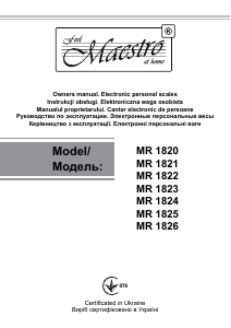 Manual Maestro MR1820 Cântar