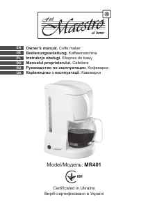 Instrukcja Maestro MR401 Ekspres do kawy
