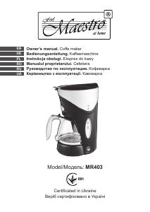 Manual Maestro MR403 Coffee Machine