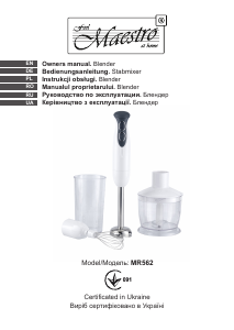 Manual Maestro MR562 Blender de mână