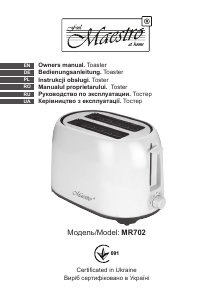 Manual Maestro MR702 Toaster