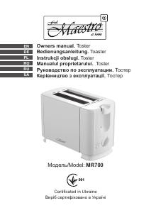 Manual Maestro MR700 Toaster