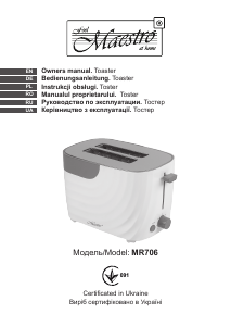 Manual Maestro MR706 Toaster