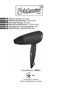 Manual Maestro MR207 Hair Dryer