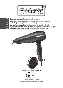 Manual Maestro MR214 Hair Dryer