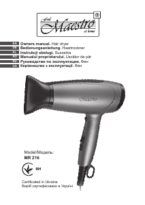 Manual Maestro MR216 Hair Dryer