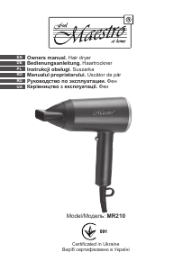 Manual Maestro MR210 Hair Dryer