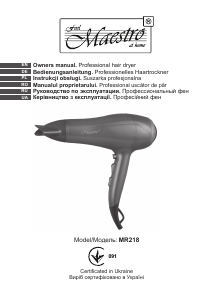 Manual Maestro MR218 Hair Dryer