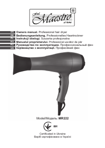 Manual Maestro MR222 Hair Dryer