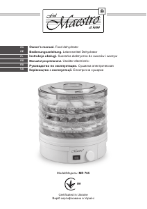 Manual Maestro MR765 Food Dehydrator