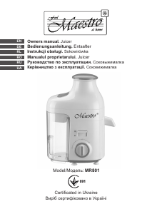 Manual Maestro MR801 Juicer