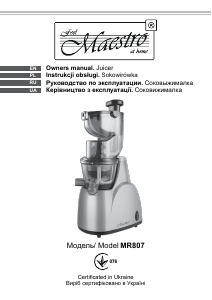 Instrukcja Maestro MR807 Sokowirówka