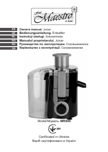 Manual Maestro MR800 Storcator