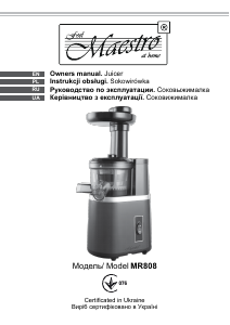 Manual Maestro MR808 Juicer