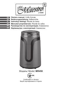 Manual Maestro MR450 Râșniță de cafea