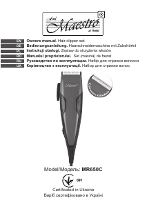 Manual Maestro MR650C Hair Clipper