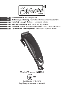 Manual Maestro MR651 Aparat de tuns