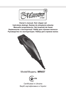 Manual Maestro MR657 Hair Clipper