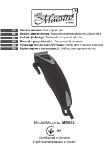 Manual Maestro MR652 Hair Clipper