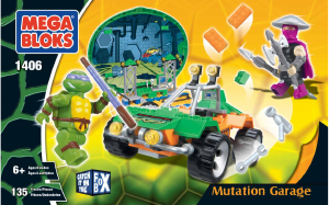 Manual Mega Bloks set 1406 Turtles Mutation Garage