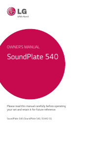 Manual LG LAB540 SoundPlate 540 Speaker