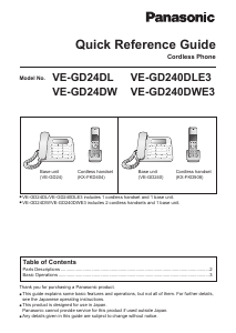 Manual Panasonic VE-GD240DLE3 Phone