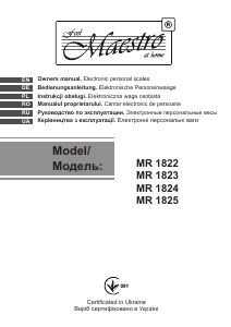 Manual Maestro MR1825 Scale