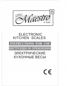 Manual Maestro MR1801 Kitchen Scale