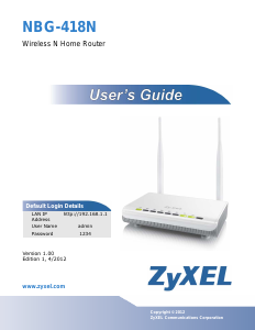 Manual ZyXEL NBG-418N Router