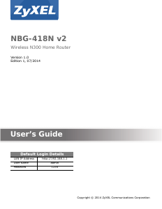 Manual ZyXEL NBG-418N v2 Router