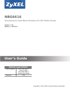 Manual ZyXEL NBG6616 Router