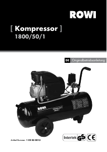 Bedienungsanleitung ROWI DKP 1800/50/1 Kompressor
