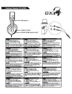 Mode d’emploi Genius HS-G580 Lychas Headset