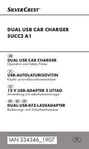 Manual SilverCrest SUCC2 A1 Car Charger