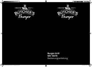 Bedienungsanleitung Butcher's Burger MD 18370 Kontaktgrill