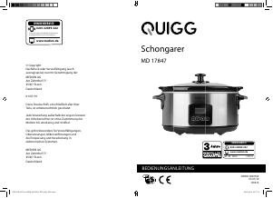 Bedienungsanleitung Quigg MD 17847 Slow cooker