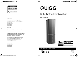 Bedienungsanleitung Quigg MD 37408 Kühl-gefrierkombination