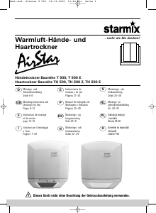 Manuale Starmix T 500 E Asciugamani automatico