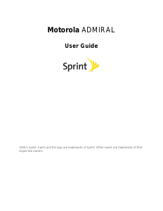 Handleiding Motorola Admiral (Sprint) Mobiele telefoon