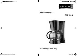 Bedienungsanleitung Tec Star MD 18646 Kaffeemaschine